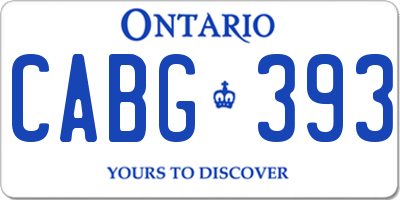 ON license plate CABG393