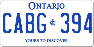 ON license plate CABG394