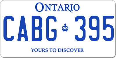 ON license plate CABG395