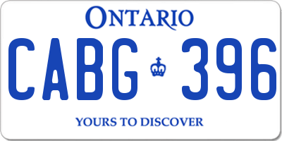 ON license plate CABG396