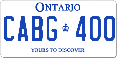 ON license plate CABG400