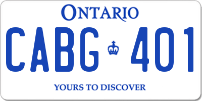 ON license plate CABG401