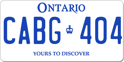 ON license plate CABG404