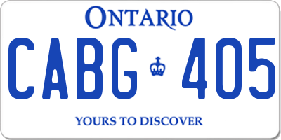 ON license plate CABG405