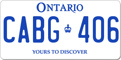 ON license plate CABG406