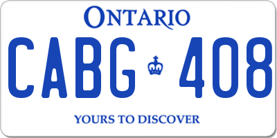 ON license plate CABG408