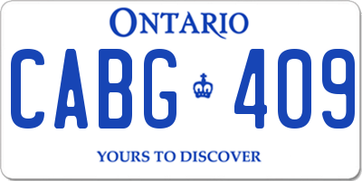 ON license plate CABG409