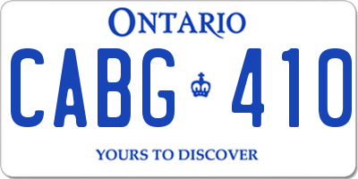 ON license plate CABG410