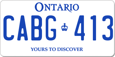 ON license plate CABG413