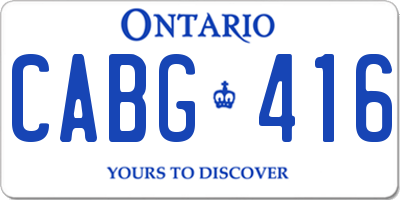 ON license plate CABG416