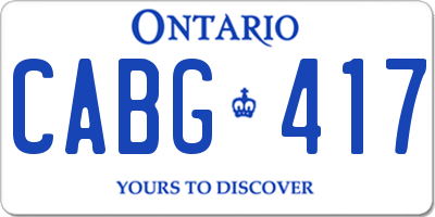 ON license plate CABG417