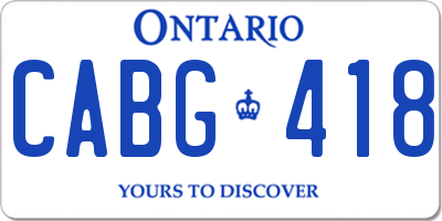 ON license plate CABG418