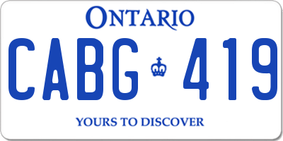 ON license plate CABG419