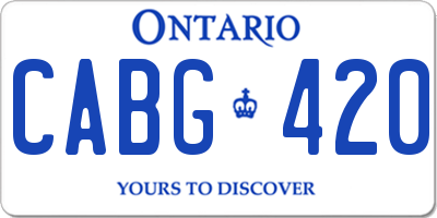 ON license plate CABG420