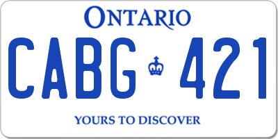 ON license plate CABG421