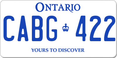 ON license plate CABG422