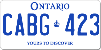 ON license plate CABG423