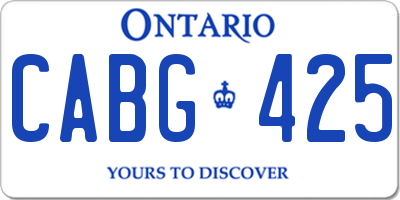 ON license plate CABG425