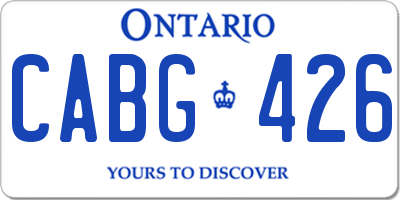 ON license plate CABG426