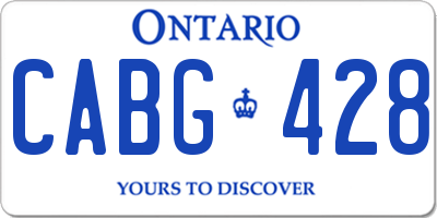 ON license plate CABG428