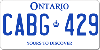 ON license plate CABG429