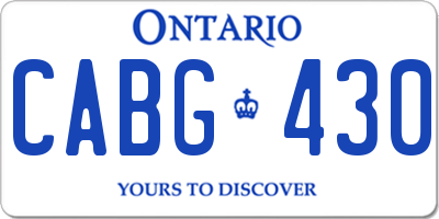 ON license plate CABG430