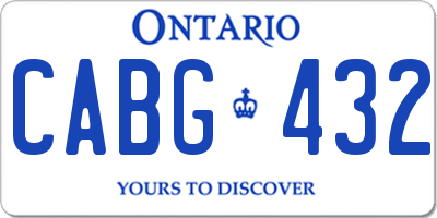 ON license plate CABG432