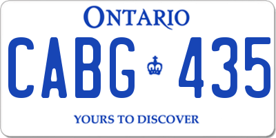 ON license plate CABG435