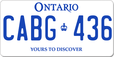 ON license plate CABG436