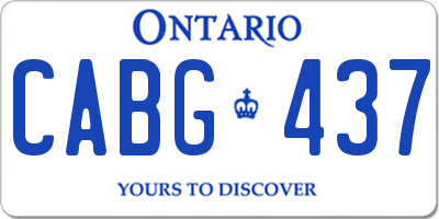 ON license plate CABG437