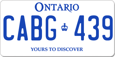 ON license plate CABG439