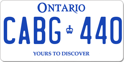 ON license plate CABG440