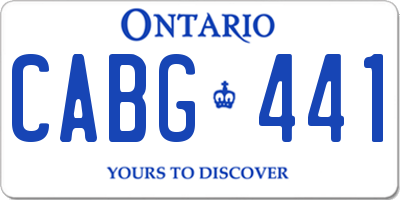 ON license plate CABG441