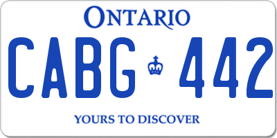 ON license plate CABG442