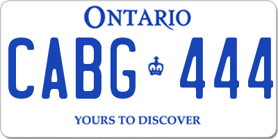 ON license plate CABG444