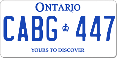 ON license plate CABG447