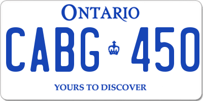 ON license plate CABG450