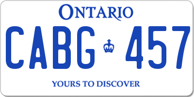 ON license plate CABG457