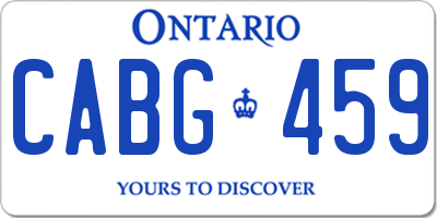 ON license plate CABG459