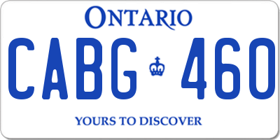 ON license plate CABG460