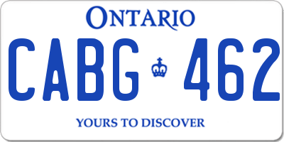 ON license plate CABG462