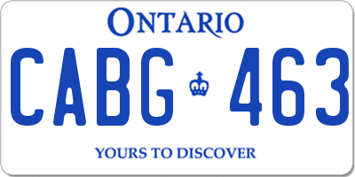 ON license plate CABG463