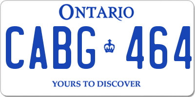 ON license plate CABG464