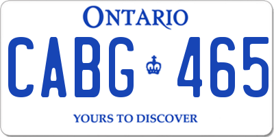 ON license plate CABG465