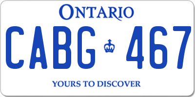 ON license plate CABG467