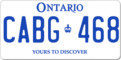 ON license plate CABG468