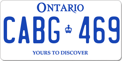 ON license plate CABG469