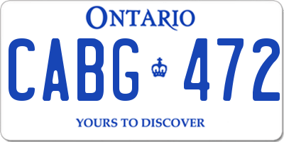 ON license plate CABG472