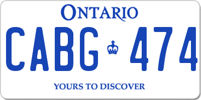 ON license plate CABG474