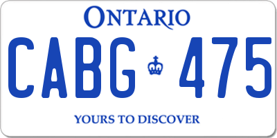 ON license plate CABG475